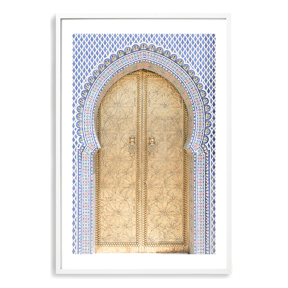 Morocco Golden Arch Door Wall Art Photograph Print or Canvas white Framed or Unframed Beautiful Home Decor