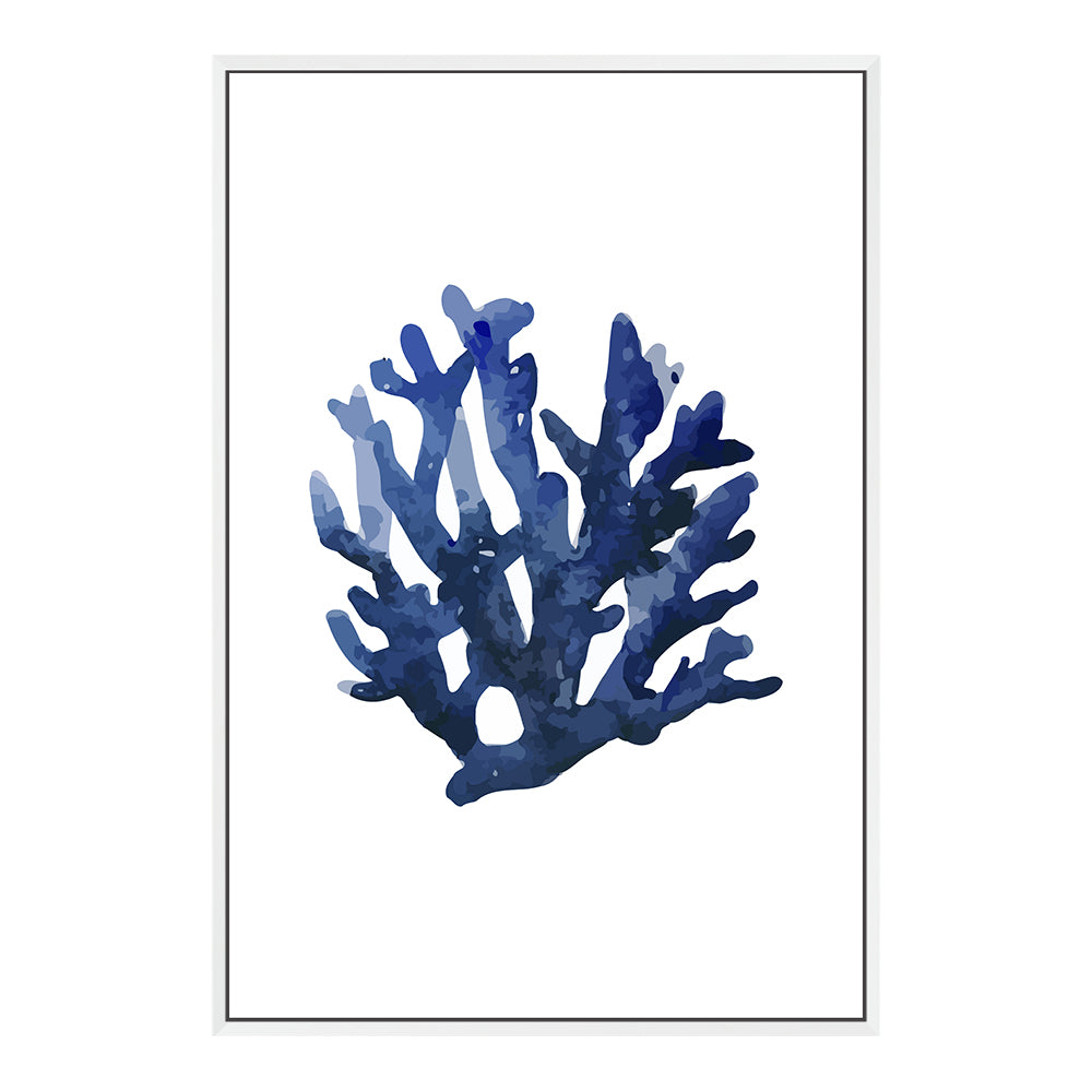 Navy Blue Coral B Wall Art Photograph Print or Canvas Framed in white or Unframed Beautiful Home Decor