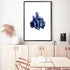 Navy Blue Coral F Wall Art Photograph Print or Canvas Framed or Unframed Dining Room Beautiful Home Decor