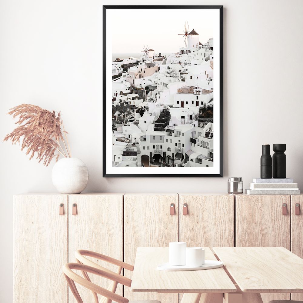 Oia Town in Santorini Greece Wall Art Photograph Print Canvas Picture Artwork Framed Unframed in dining room Beautiful Home Decor