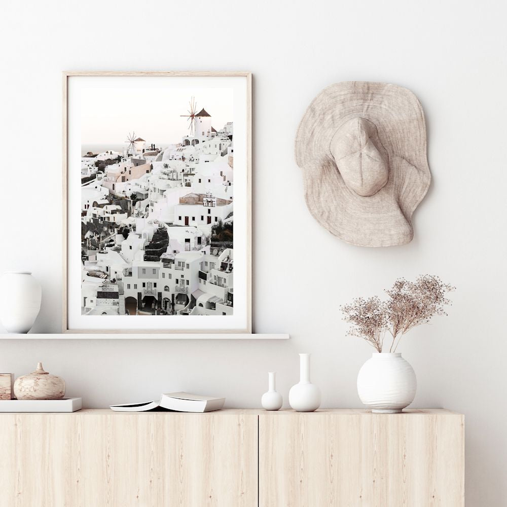 Oia Town in Santorini Greece Wall Art Photograph Print Canvas Picture Artwork Framed Unframed in living room Beautiful Home Decor