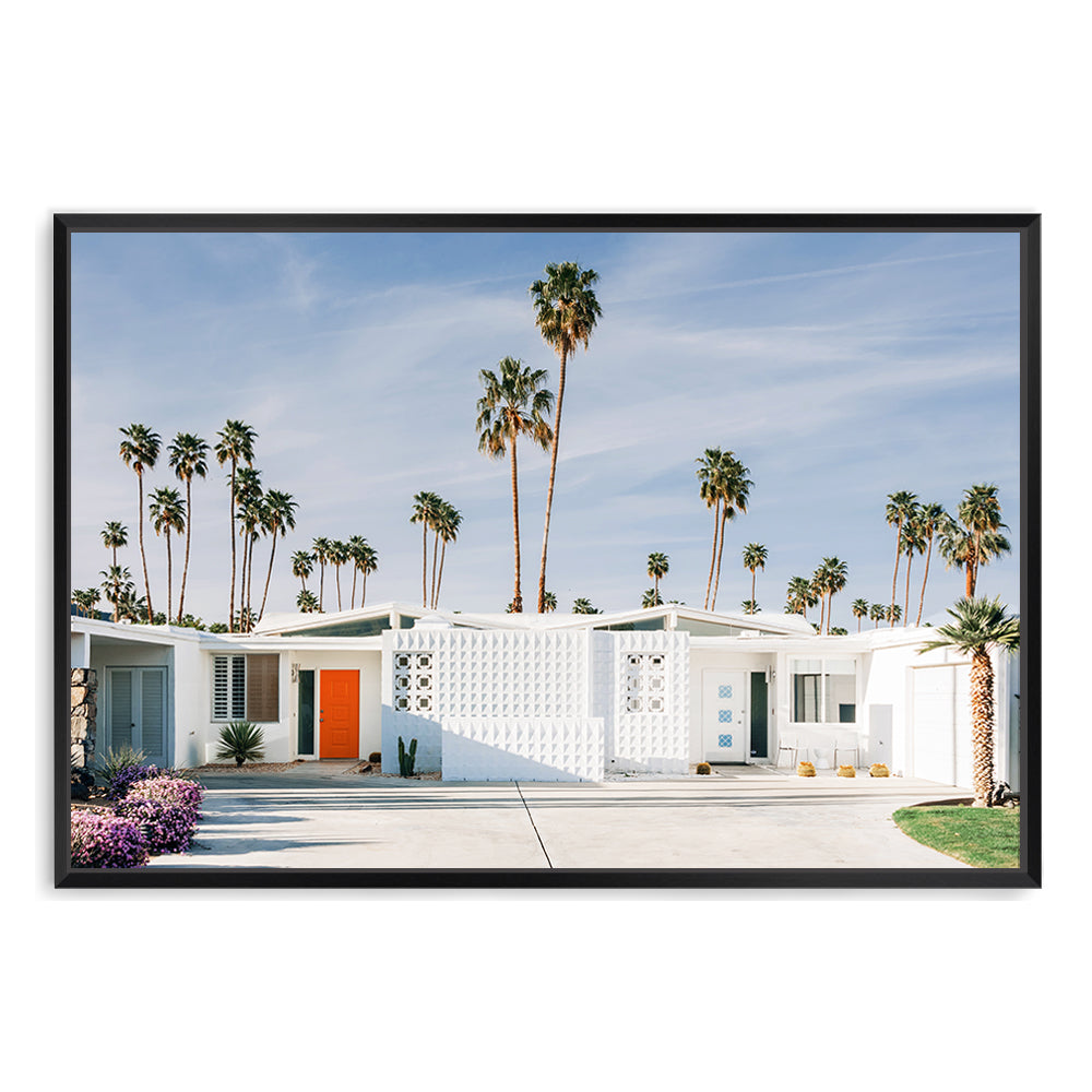 Palm Springs House with Trees Wall Art Photograph Print or Canvas Framed in black or Unframed Beautiful Home Decor