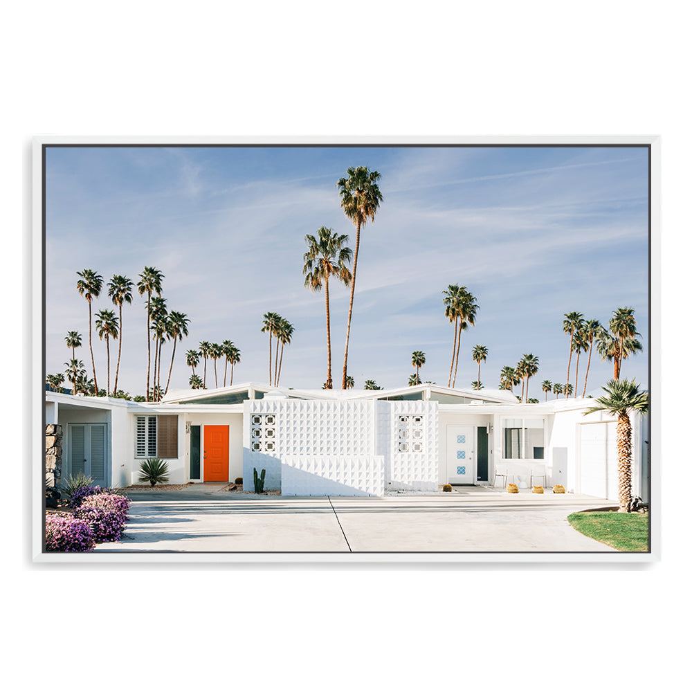 Palm Springs House with Trees Wall Art Photograph Print or Canvas Framed in white or Unframed Beautiful Home Decor