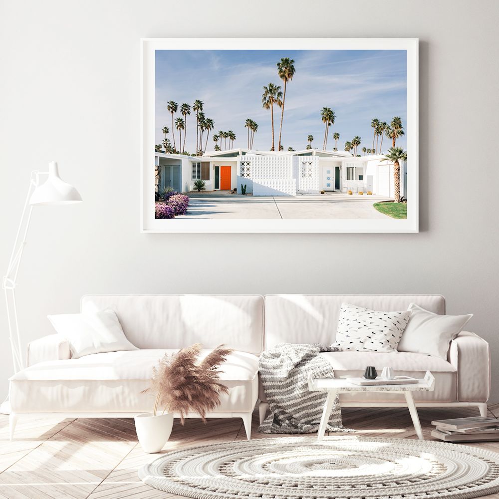 Palm Springs House with Trees Wall Art Photograph Print or Canvas Framed or Unframed Living Room Beautiful Home Decor