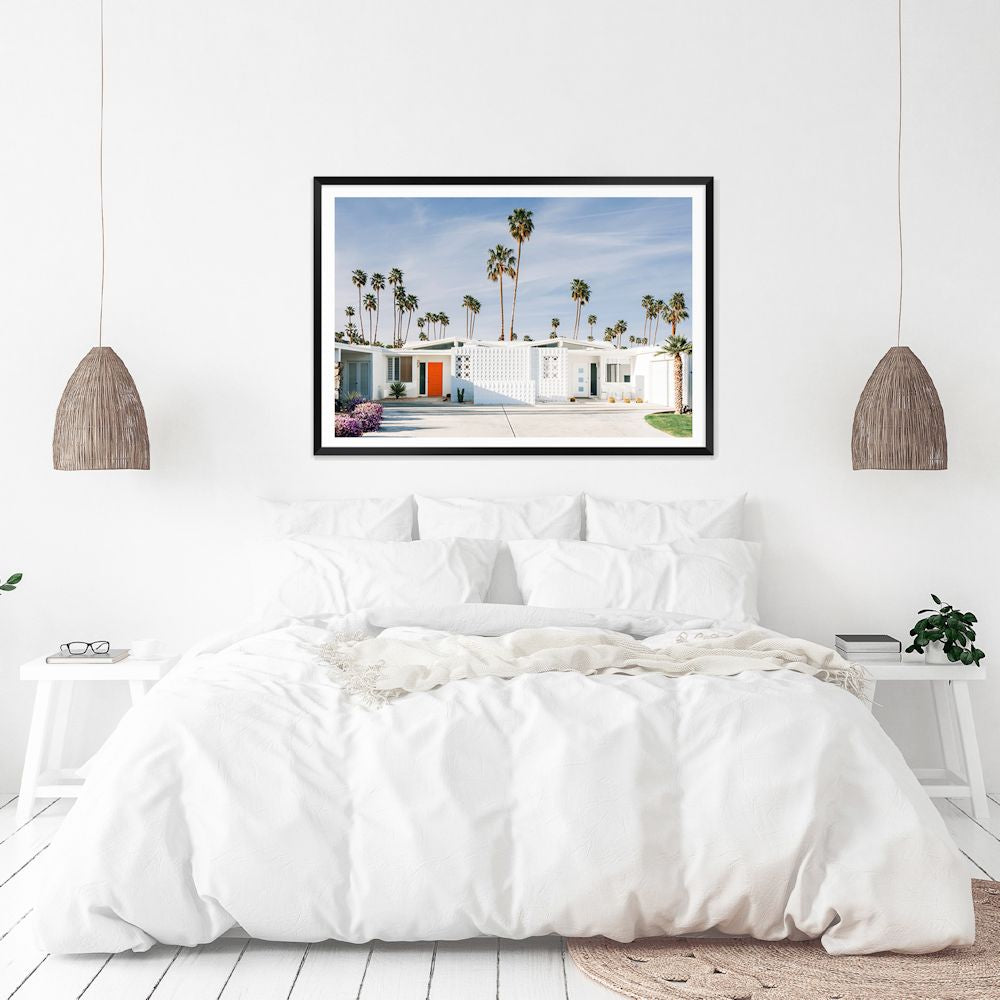 Palm Springs House with Trees Wall Art Photograph Print or Canvas Framed or Unframed above bed Beautiful Home Decor