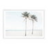 A Hamptons artwork of two palm trees and the beach, available in print and canvas. 