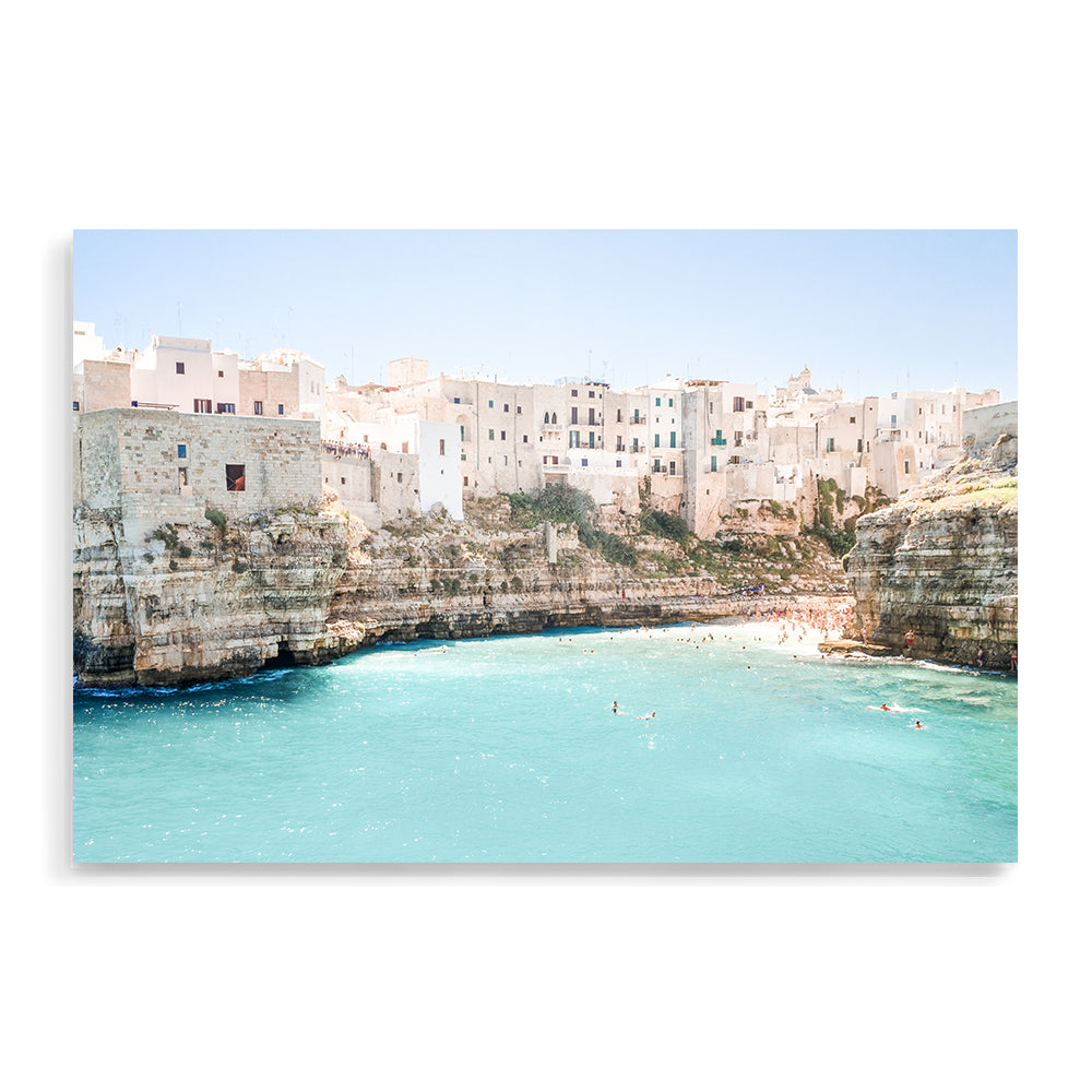 Puglia Beachside City Amalfi Coast Wall Art Photograph Print or Canvas Framed or Unframed Beautiful Home Decor