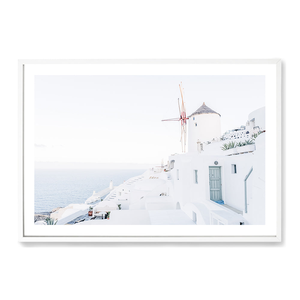 Santorini Greece Wall Art Photograph Print or Canvas white Framed or Unframed Beautiful Home Decor