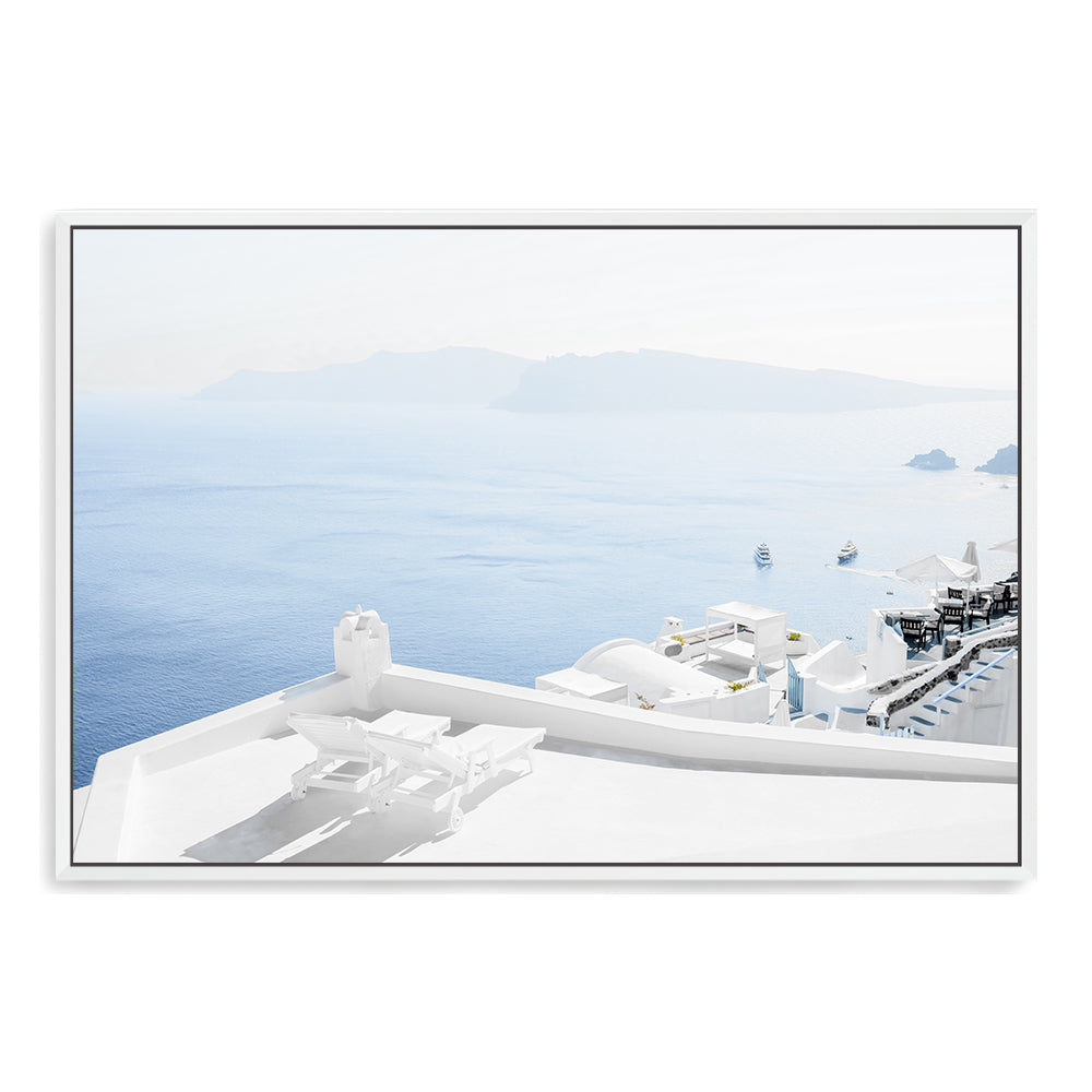 Sea View Santorini Greece Wall Art Photograph Print or Canvas Framed in white or Unframed Beautiful Home Decor