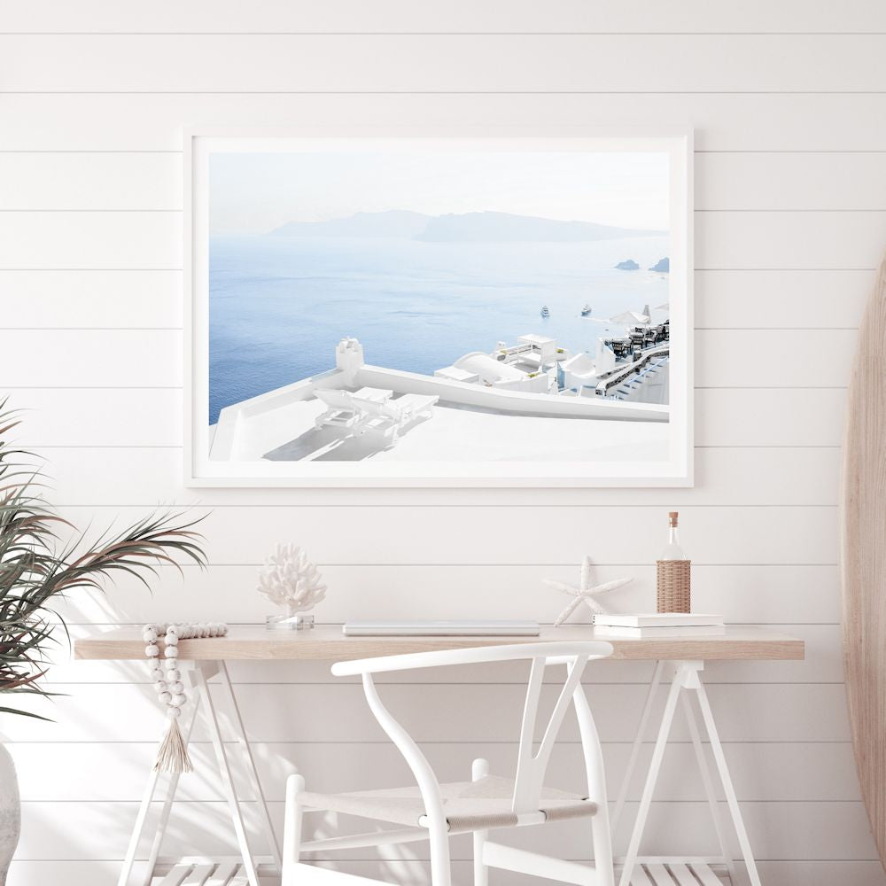 Sea View Santorini Greece Wall Art Photograph Print or Canvas Framed or Unframed Dining Room Wall Beautiful Home Decor
