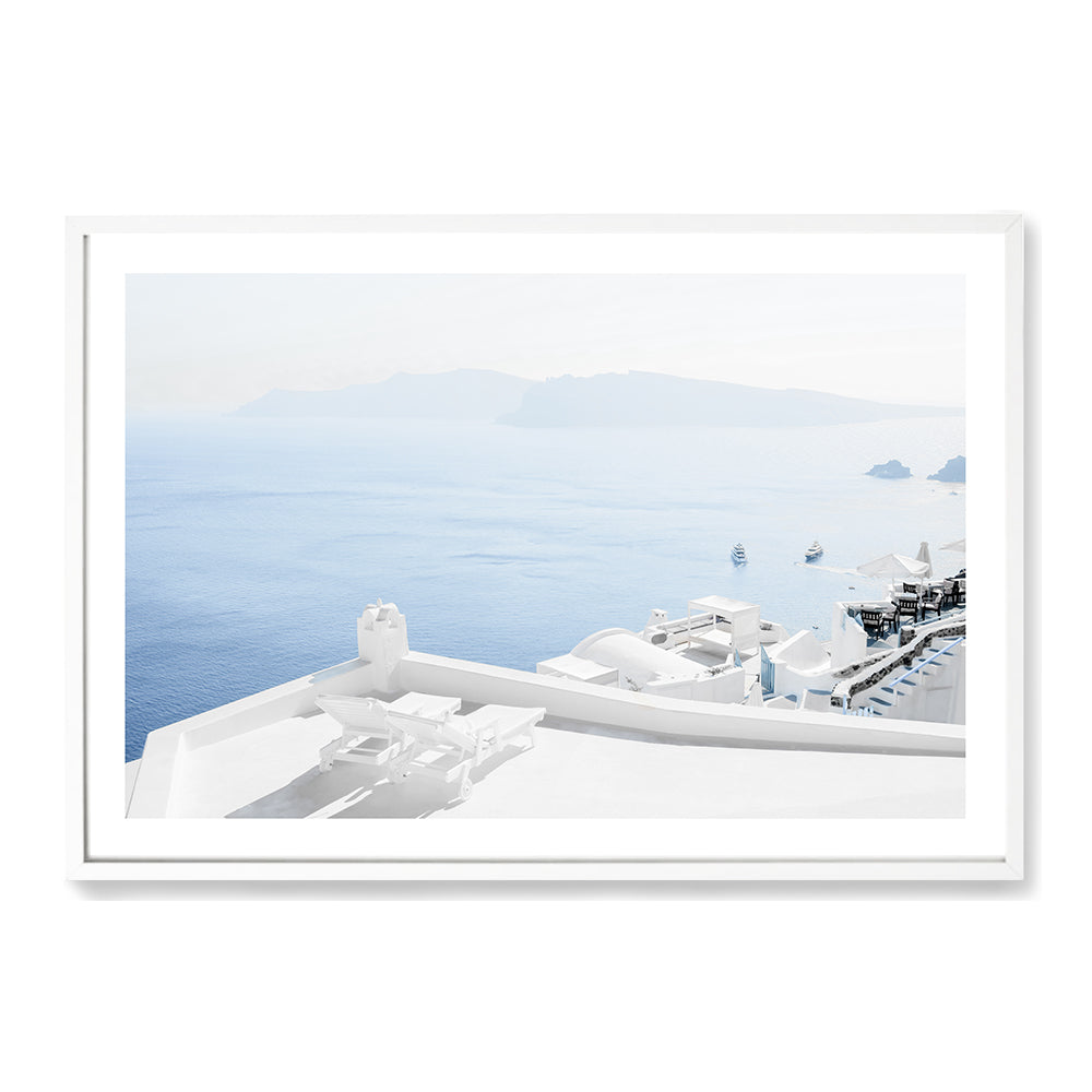 Sea View Santorini Greece Wall Art Photograph Print or Canvas white Framed or Unframed Beautiful Home Decor