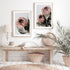 Two gorgeous wall art prints of peach protea. available in a set.