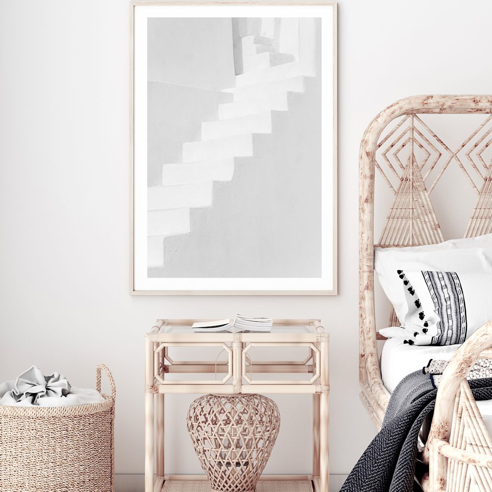 Stairs in Santorini Greece Abstract Wall Art Photograph Print or Canvas Framed or Unframed in Bedroom Beautiful Home Decor