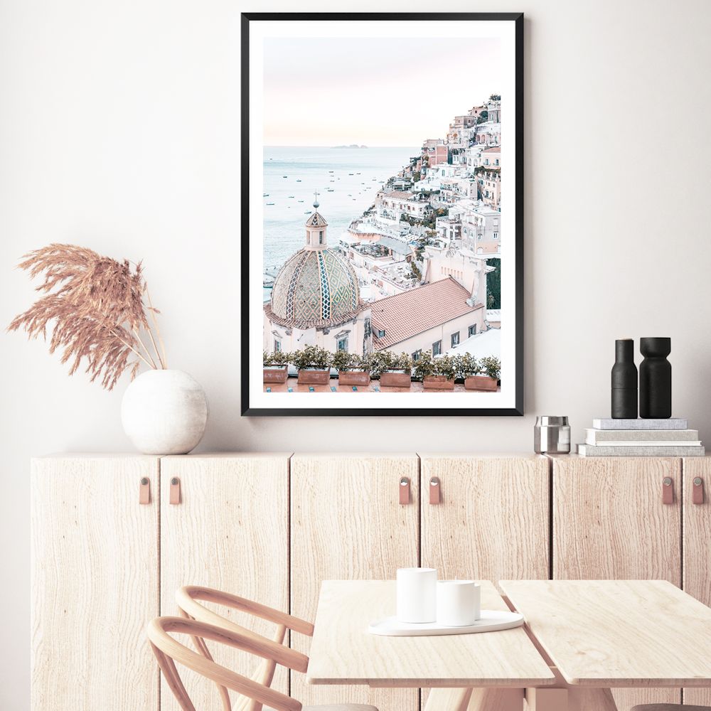 Sunset in Positano Amalfi Coast  Wall Art Photograph Print or Canvas Framed or Unframed Dining Room Beautiful Home Decor