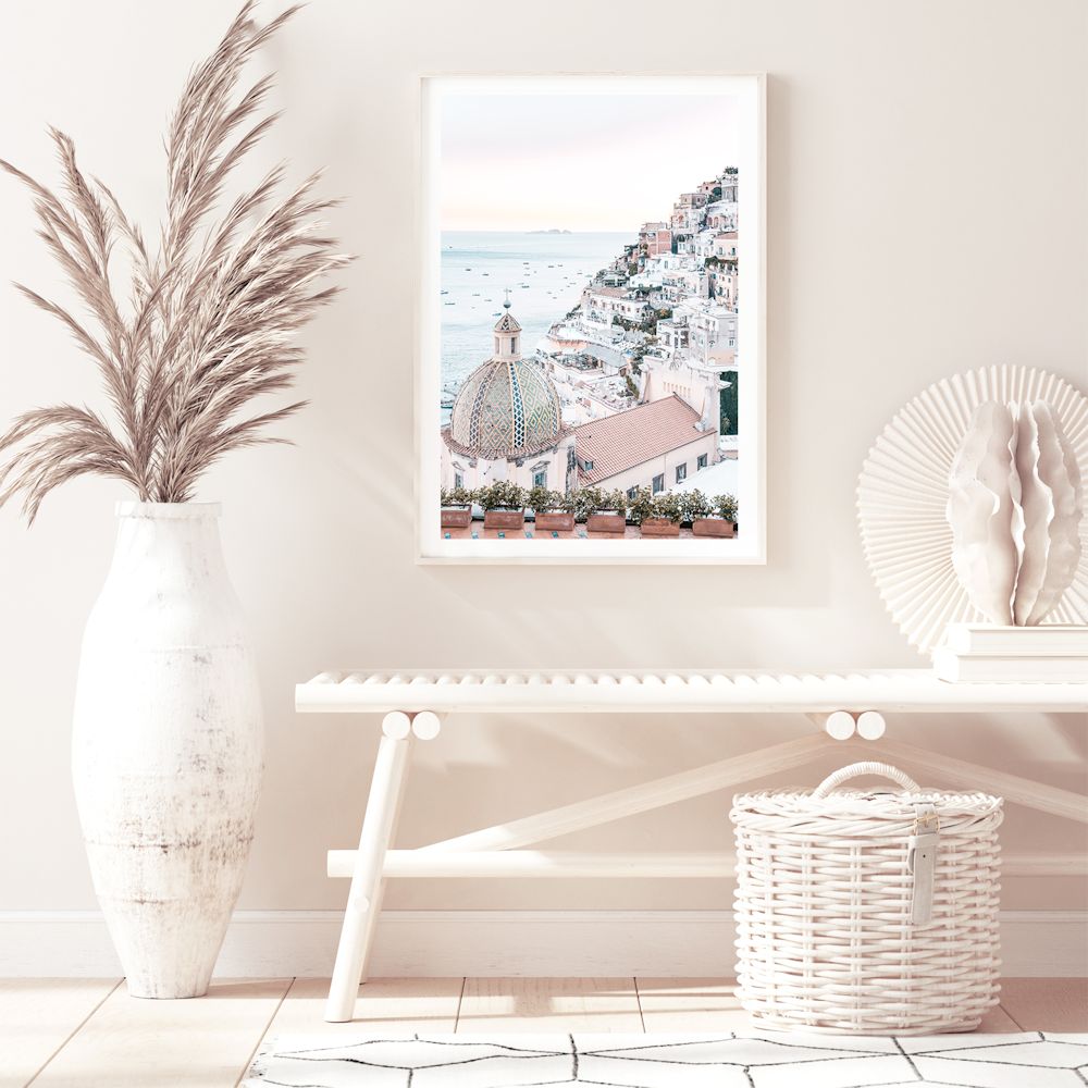 Sunset in Positano Amalfi Coast  Wall Art Photograph Print or Canvas Framed or Unframed for hallway wall Beautiful Home Decor
