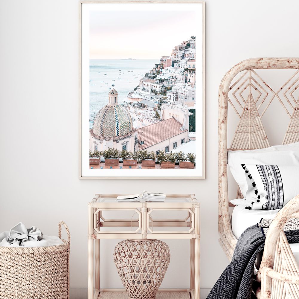 Sunset in Positano Amalfi Coast  Wall Art Photograph Print or Canvas Framed or Unframed in Bedroom Beautiful Home Decor