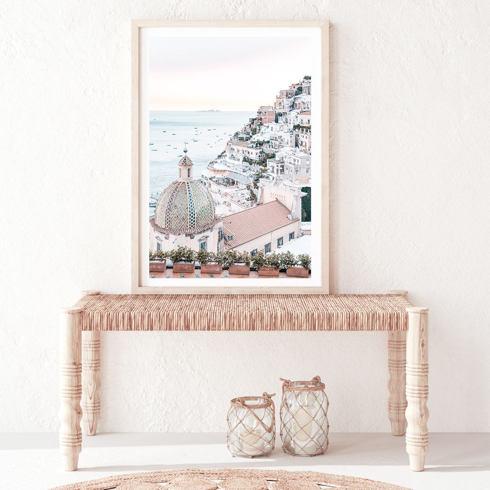 Sunset in Positano Amalfi Coast  Wall Art Photograph Print or Canvas Framed or Unframed in hallway Beautiful Home Decor