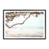 A relaxing view of the sea with a swing in the trees by the beach in this gorgeous wall art print. 