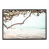 A photo wall art print of a beachside swing, available in a framed or unframed print and canvas.