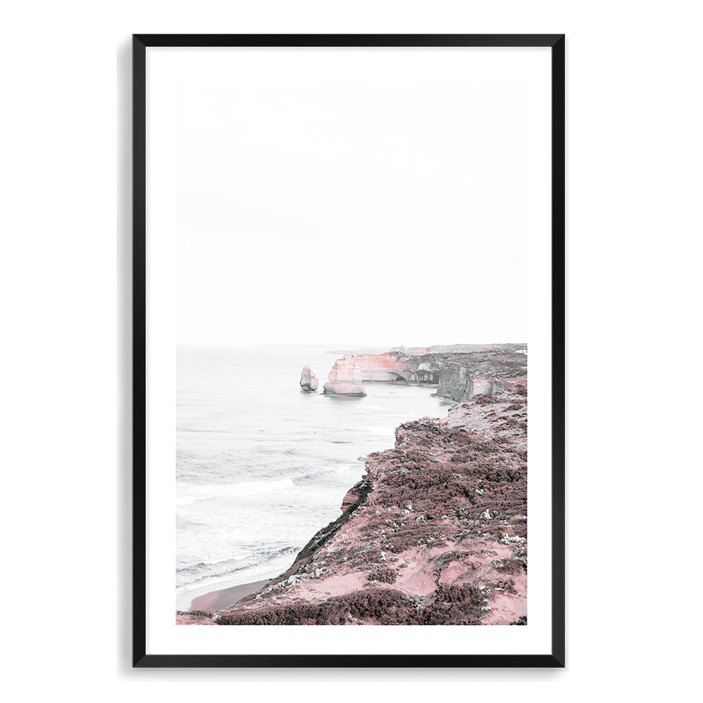 A stunning view of the Australian Coast line from the Great Ocean Road. This art print features the Twelve Apostles A. Artwork.