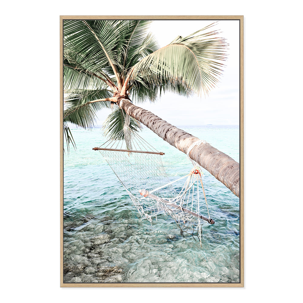 Tropical Palm Tree Beach Hammock Wall Art Photograph Print or Canvas Framed in timber or Unframed Beautiful Home Decor