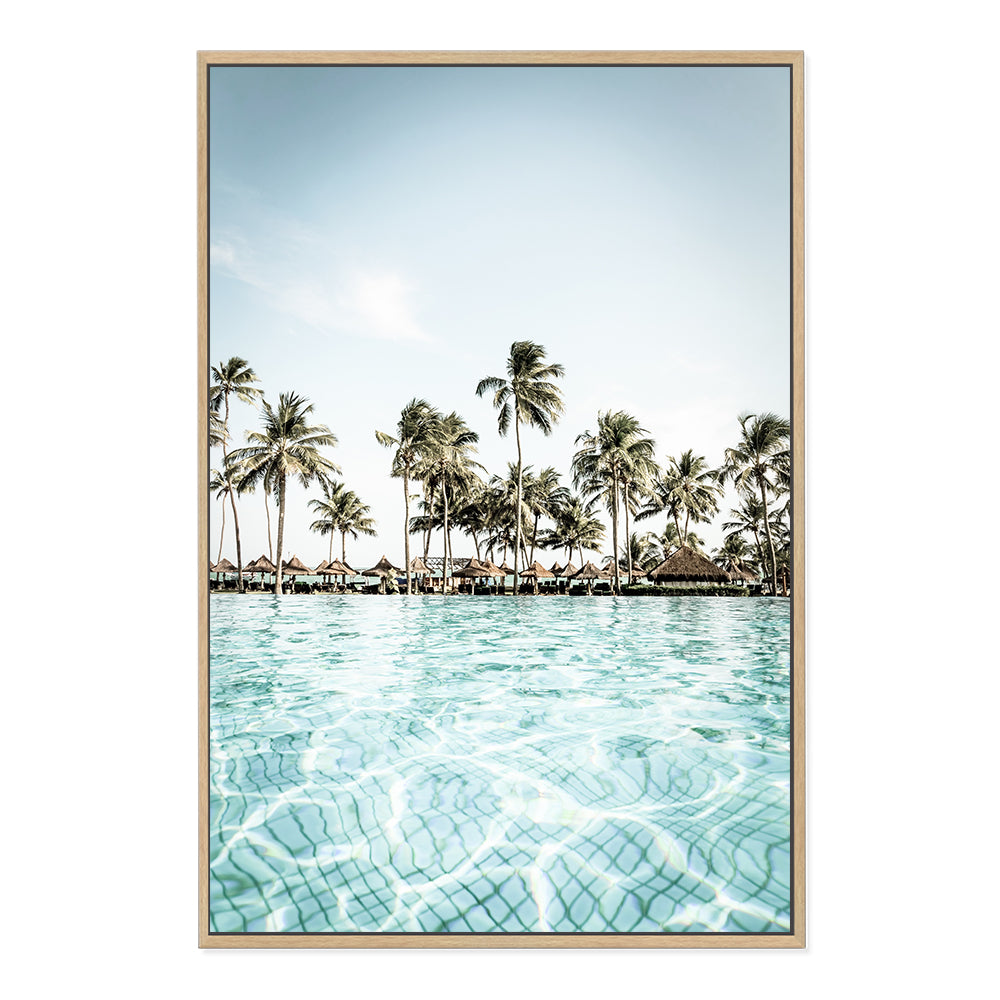 Tropical Palm Trees Island Resort Wall Art Photograph Print or Canvas Framed in timber or Unframed Beautiful Home Decor