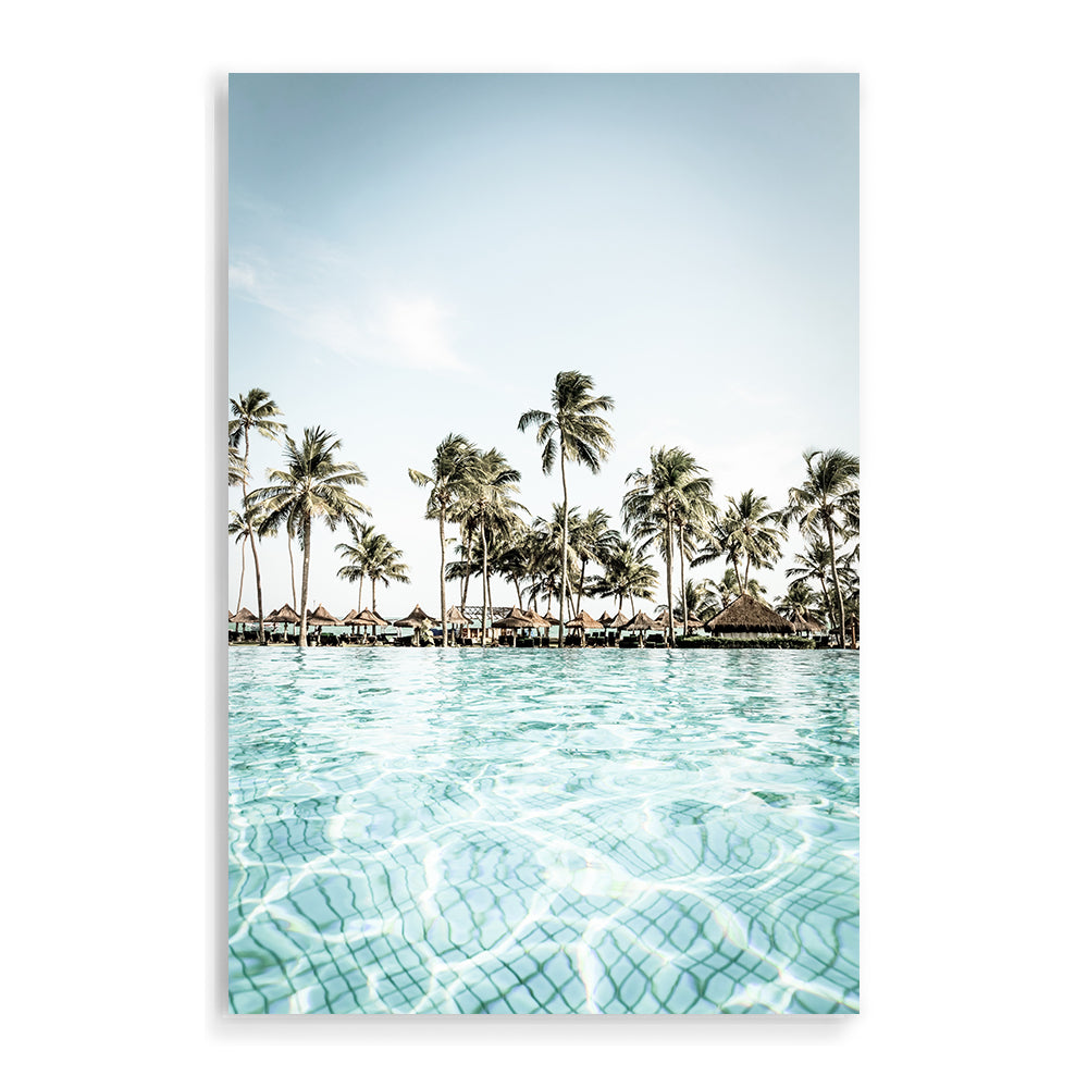 Tropical Palm Trees Island Resort Wall Art Photograph Print or Canvas Framed or Unframed Beautiful Home Decor