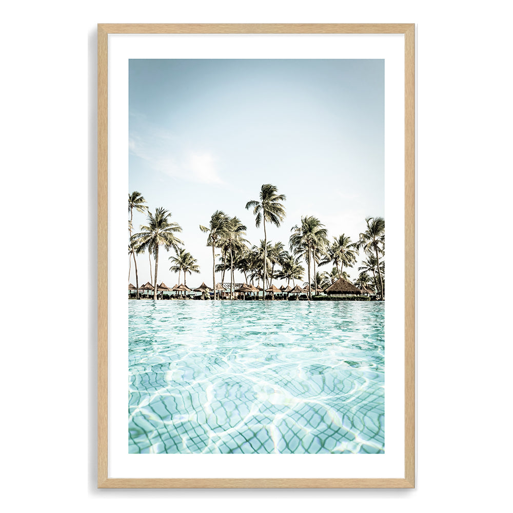 Tropical Palm Trees Island Resort Wall Art Photograph Print or Canvas Timber Framed or Unframed Beautiful Home Decor