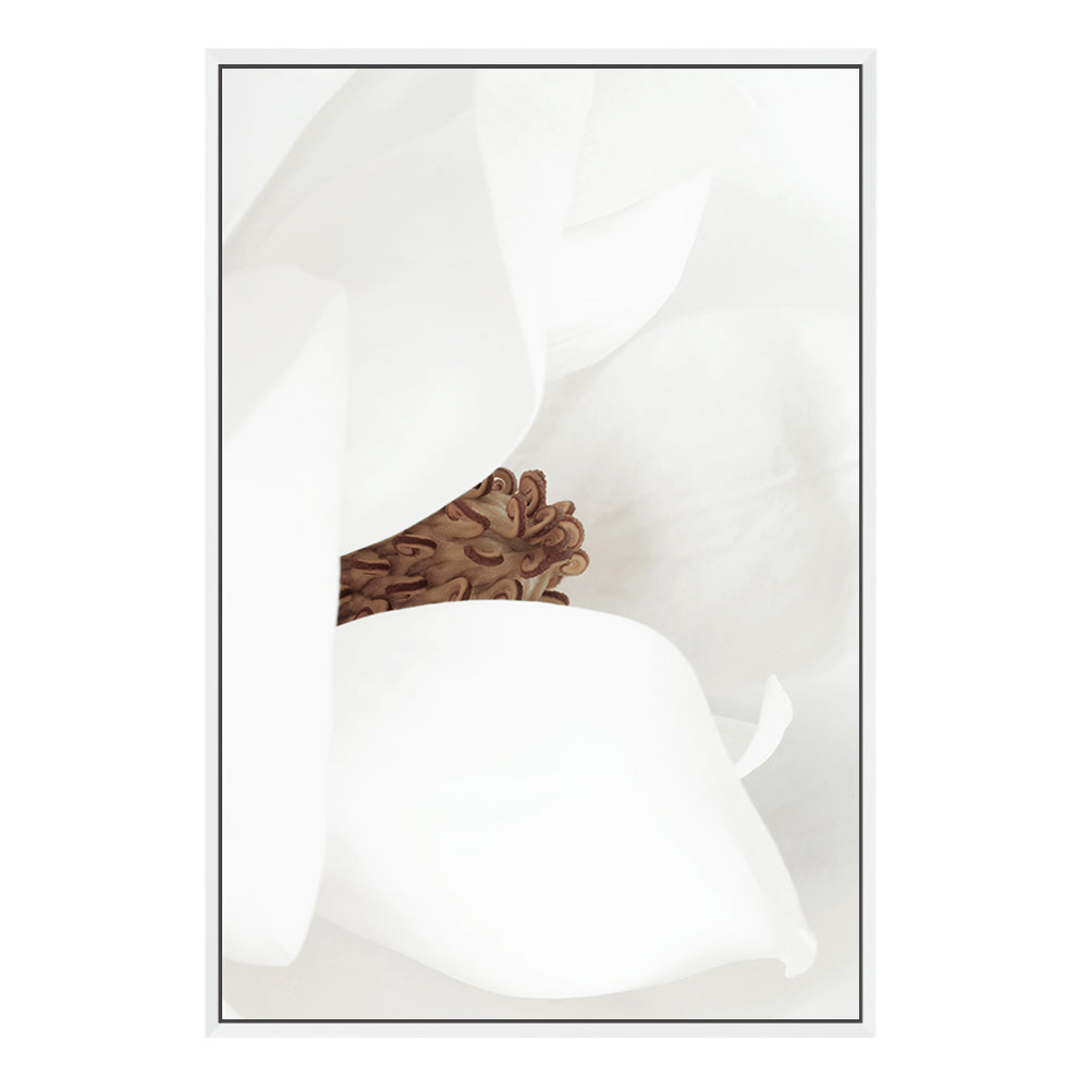 White Magnolia Flower Wall Art Photograph Print or Canvas Framed in white or Unframed Beautiful Home Decor