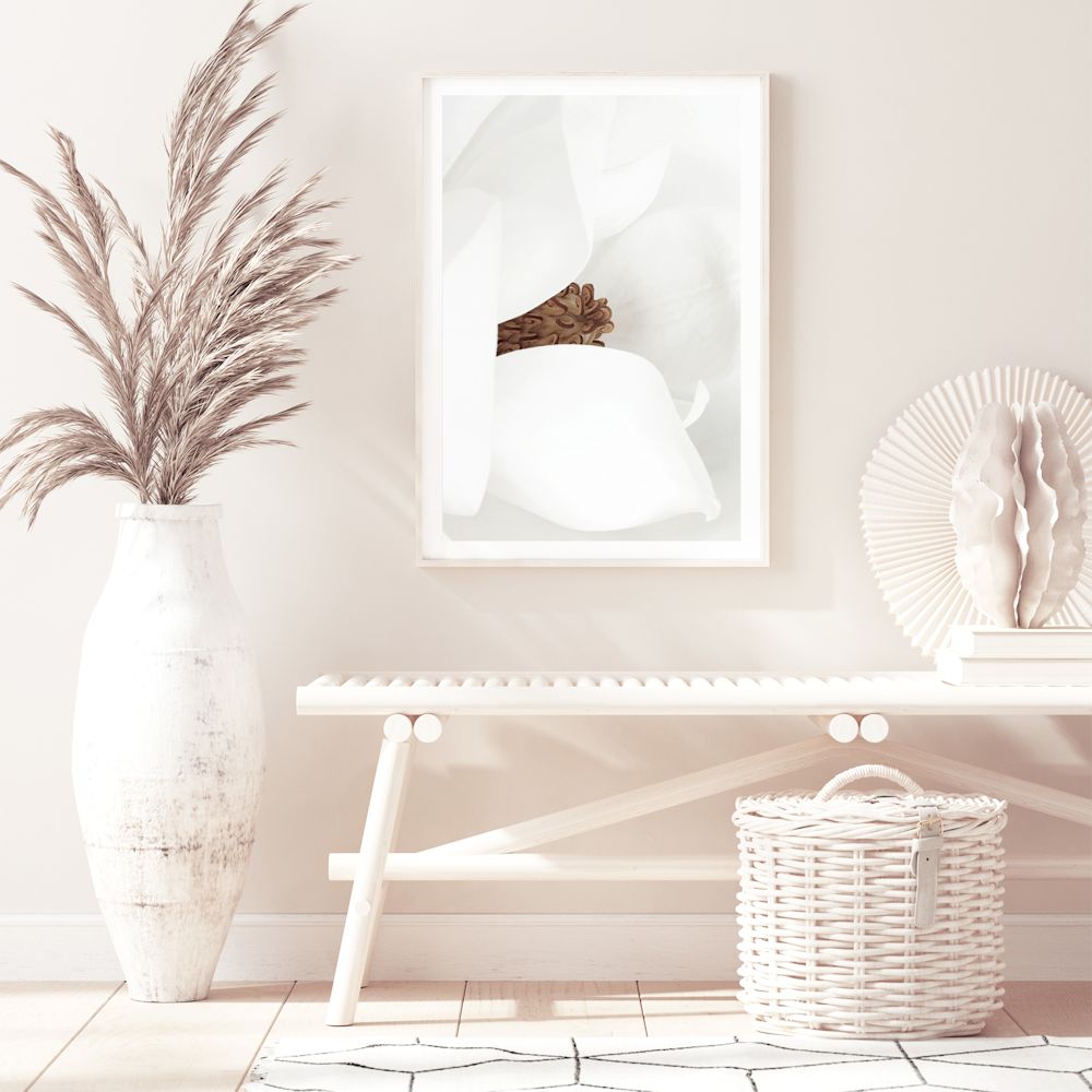 White Magnolia Flower Wall Art Photograph Print or Canvas Framed or Unframed large wall art artwork Beautiful Home Decor