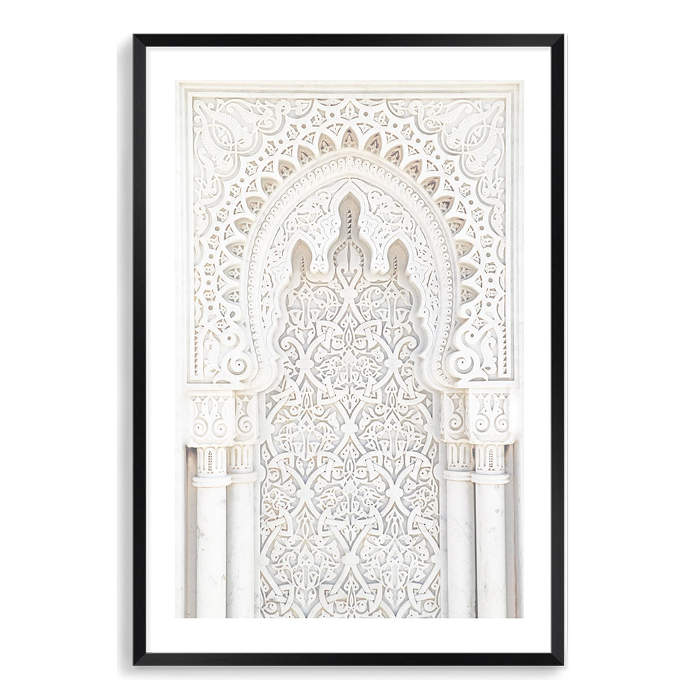White Moroccan Arch Wall Art Photograph Print or Canvas Black Framed or Unframed Beautiful Home Decor