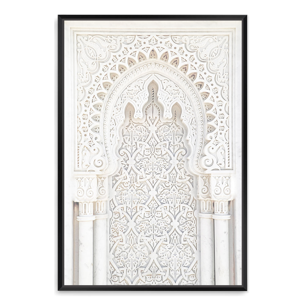 White Moroccan Arch Wall Art Photograph Print or Canvas Framed in black or Unframed Beautiful Home Decor