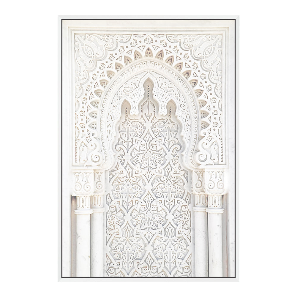 White Moroccan Arch Wall Art Photograph Print or Canvas Framed in white or Unframed Beautiful Home Decor